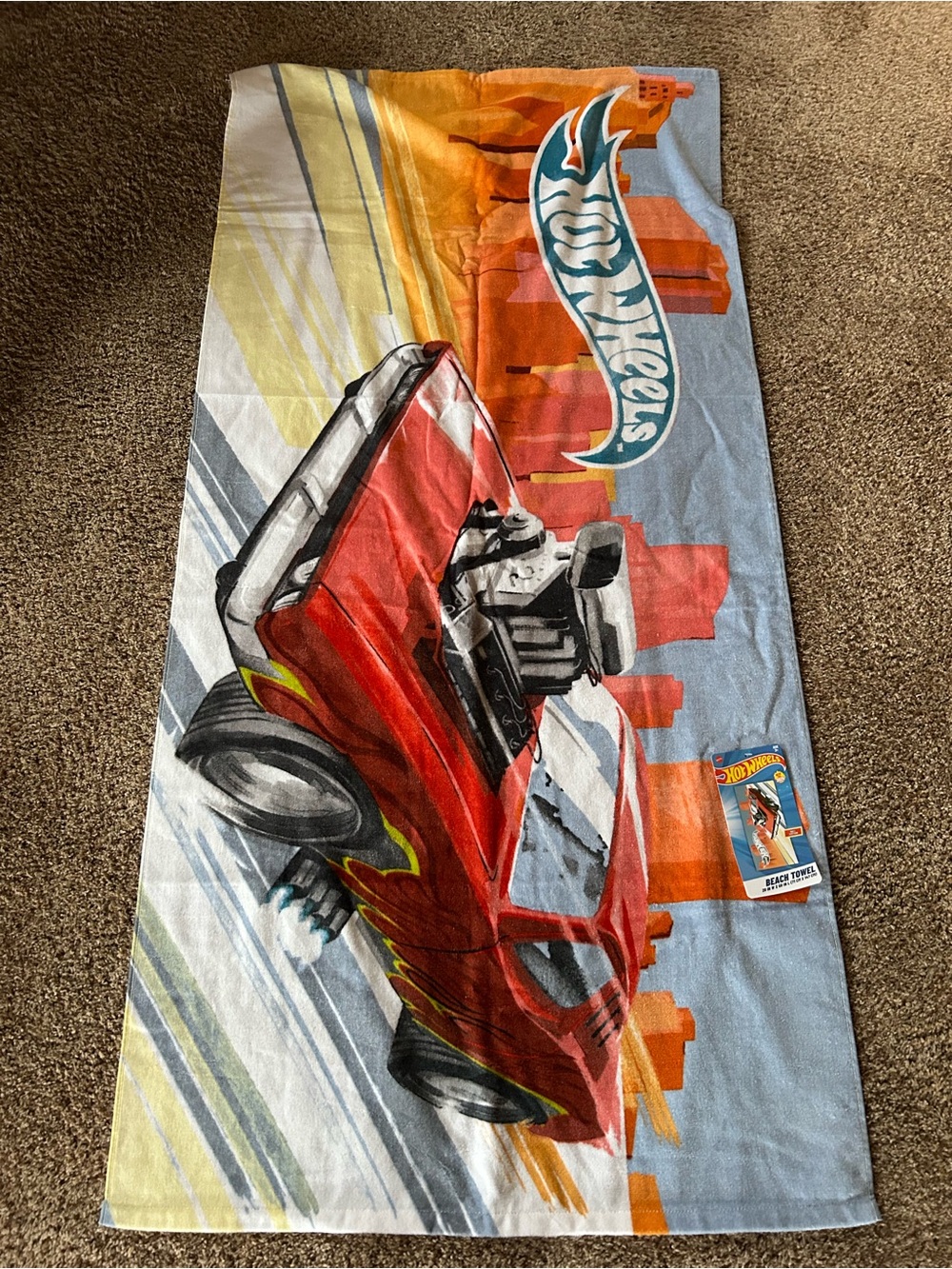 Mattel Hot Wheels Beach Towel 28” X 58” NWT